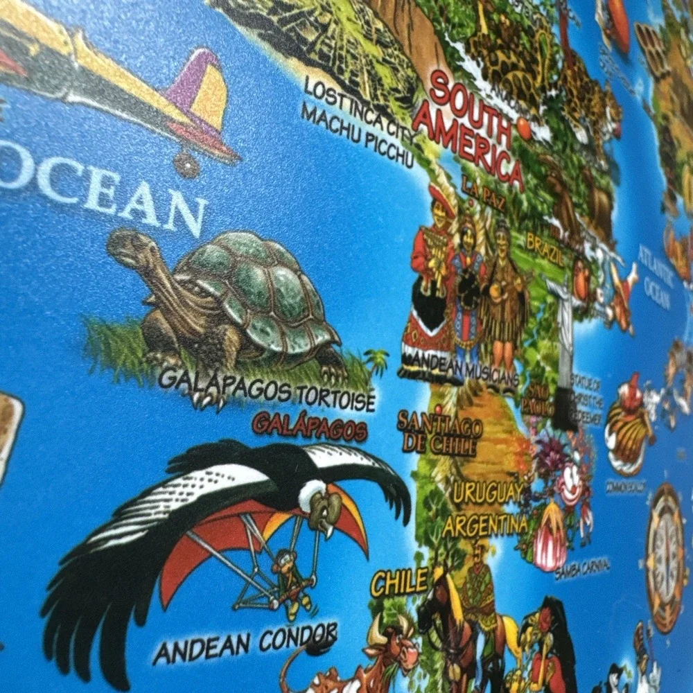 2014 Dino Laminated Geography Learning Placemat World Map 18